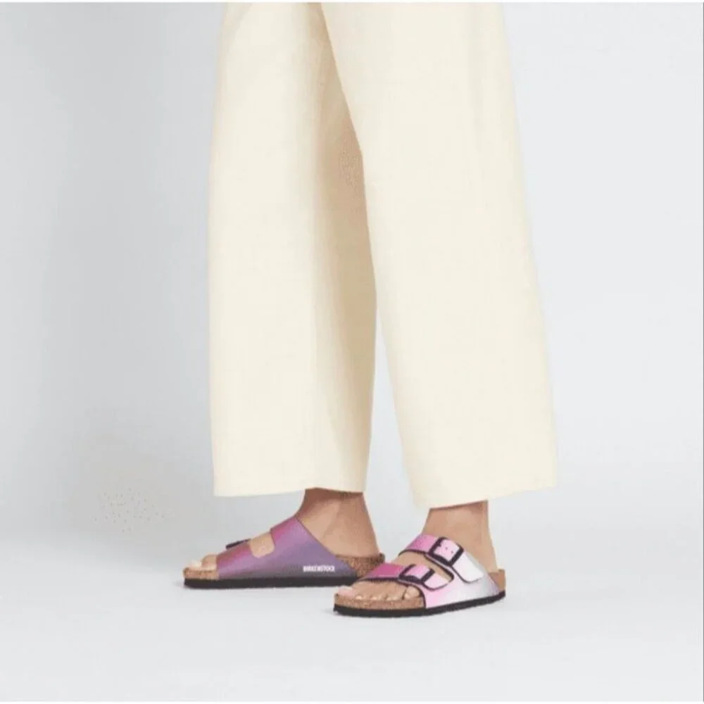 Birkenstock Arizona BS Womens Sz 6 Birko-Flor Sandals Ombre Pink Purple Narrow - Picture 9 of 11